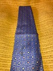 Superba Men   s Geometric Blue Embroidered Tie  Vintage  1970s  Mid-century Modern