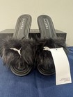 Puma X Fenty Sliver  Black Chic Fur Slide Sandals 404768-02 Size 8