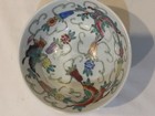 Vintage Chinese Jingdezhen 1980 White Porcelain Butterflies Flowers Rice Bowl
