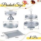 Tioncy 8 Pcs Metal Dessert Stands Tiered Cake Holder Silver