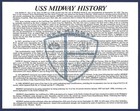 Uss Midway Cv-41 Aircraft Carrier History Sheet 8 X 10 Official Usn Photo