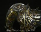 12  Old Chinese Dynasty Copper Wrong Gold 12 Zodiac Year Horse Sculpture Statue