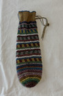 Vintage 1900-1920 Native American Net Style Beaded Pouch On Tanned Hide