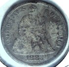 1883 Liberty Seated Dime - Love Token Style - Reverse Engraved  hg  - Lit 1034