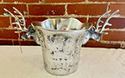 Pewter Stag Elk Reindeer Champagne Wine Cooler Ice Bucket Holiday Party Handmade