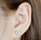 4 00 Ct Round Cut Vvs1 d Lab Created Stud Earrings 14k White Gold 7mm Push Back