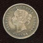 1885 Canada Small 5 Five Cents Silver - Nice Fine - Small Repunched 5