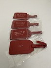 Set Of 4 Viking Cruise Line Brand New Red Leather Luggage Id Baggage Tags Travel