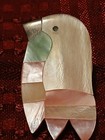 Vintage Lee Sands Inlaid Mother Of Pearl Tropical Bird Earring Set