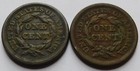1848   1853 Braided Hair Cents Vf  Two 1c Penny Coins