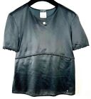 3 5k Chanel 2017 Black Top 36 38 40 4 6 8 Bead Pearl Shirt White Cc Logo S M