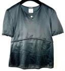 3k Chanel 2017 Pearl Black Top 36 38 40 4 6 8 Shirt Jacket White Logo Blouse S M