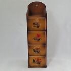 Vintage Wood Sewing Notions 4 Drawer Caddy Wall Mount Woolworths Japan