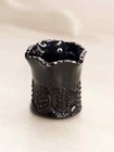 Small Dark Blue Purple Black Glass Toothpick Holder