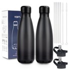 2 Pack Insulated Stainless Steel Water Bottles 12oz With Straw Lid - Bpa-free  D