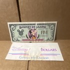 Disney Disney Dollars  5 Goofy Note W  Disney Dollars Envelope