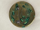 Vtg Glass Domed   Dome Horse Bridle Rosette 3 Horses Bridle Medallion Pin