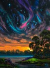 Oil Painting Original Florida Highwaymen Like Impressionist Fantasy Max Cole N77