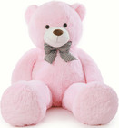 Big Pink Teddy Bear 4ft Giant Stuffed Animal Plush Toy For Girlfriend Women Kids