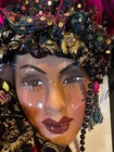 Hand Painted Porcelain Mardi Gras Mask Face Wall Decor In Box