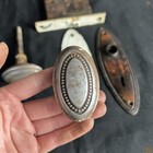 Antique Solid Brass Victorian Gilded Lock Door Knob Lock   Backplate 1900   s