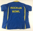 Vtg King Louie Bowling Shirt Womens Sz 42 Blue Yellow Rocklin Ca Usa Made