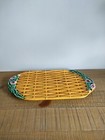 Antique Vallauris Ceramic Dish Tray Yellow Flowers Vintage French Antique