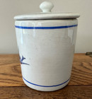 Antique Vintage Bluebird Blue Bird Small Round Ginger Jar canister With Lid