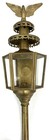 Antique Pair Of American Federal Brass Eagle Coach Lanterns - 29  Tall