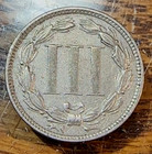 1873 Open 3 Three Cent Nickel Original Xf au Beauty Chrc