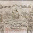 Antique Family Heirloom Lutheran Confirmation Certificate In German Hoagland  In
