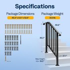 2-pack 3 Step Hand Rails For Outdoor Steps Wrought Iron Railing For Porch Deck