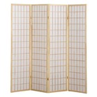 4 Panel Room Divider Shoji Screen Wooden Frame Rice Paper Privacy Decor