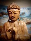 12  Wooden Meditating Buddha Statue Hand Carved Wood Sculpture Figurine  