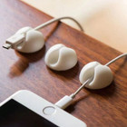 5pcs White Round Cable Clips     Self-adhesive Cord Holders For Desk   Office