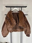 Vintage 50s Avant Garde Rare Genuine Leather suede Boxy Cropped Leather Jacket