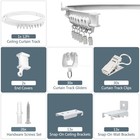 Flexible Bendable Curtain Track Ceiling Wall Mount 12 Ft Pvc Steel Plate Whit   