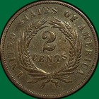 1868 Two Cent Piece Choice Very Fine Vf  Coin  44000