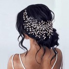 Gold Bridal Headpiece Rhinestone Crystal Wedding Hair Accessories For Brides