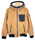 Levi s Quilted Sherpa Bomber Jacket Mens S Tan Brown Hooded Winter