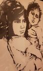 Moshe Gat Signed Limited Edition Lithograph Girl Holding Boy Numbered