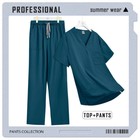 Hot Selling Men Women Scrub Medical Nursing Uniform Set Hospital V-neck Straight