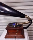 Victor  iii  3 Phonograph With Brass Bell Horn