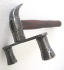 Antique Old Tool Two Heads Hammer With Claws Unusual Rare Wooden Handle  