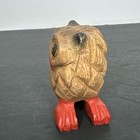 Vintage Hand Carved Wooden Owl Figurine Painted Miniature Wood Bird Decor 3 33 
