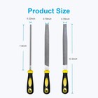 Pwkauka 3pcs Metal File Set  8-inch Professional High Carbon Steel Metal File   