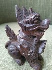 Vintage Antique Hand Carved Wood Foo Dog Dragon Figurine  Asian Foo Dog Dragon R