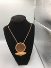 Vintage Estee Lauder Youth Dew Solid Perfume Compact Faux Lapis Locket Necklace