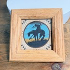 Native American Navajo Sand Painting    end Of Trail    Framed 6 X6    