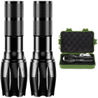 2 Pack 990000 Lm Tactical 18650 Flashlight High Powered 5modes Zoomable Aluminum
